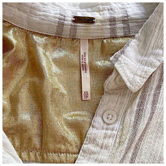 Free People “Cutie” Plaid Cropped Shirt XS - Picture 9 of 11